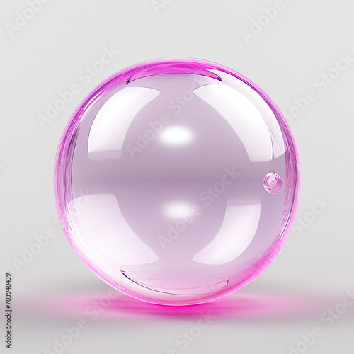 a large pink glass object with some pink lights behind it