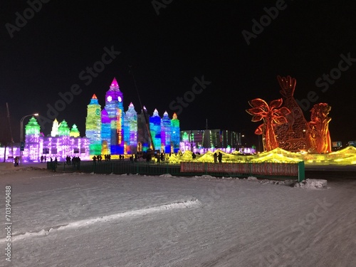 Harbin Ice City by night