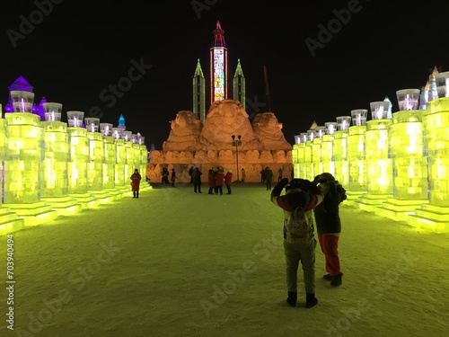 Harbin Ice City by night