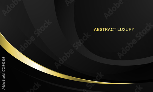 Abstract black gold curve luxury design modern background vector