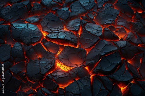 Cracked lava formations highlight the raw beauty of lava texture.