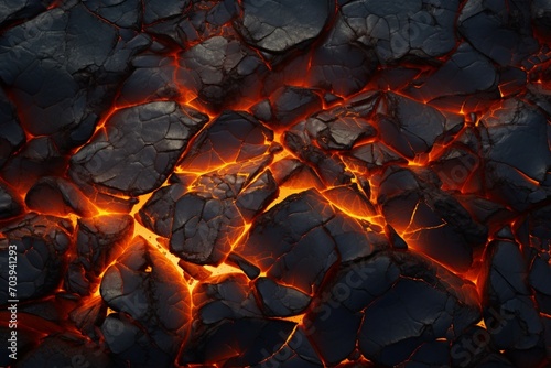 Cracked lava formations highlight the raw beauty of lava texture.