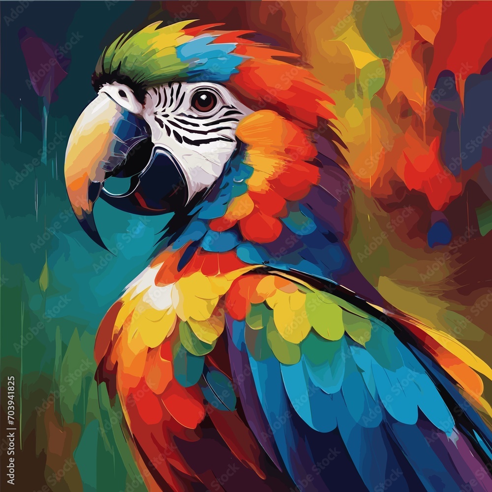 Obraz premium abstract parrot painting 
