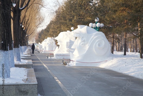 Harbin in China know as Ice City is notable for its ice sculpture festival in the winter