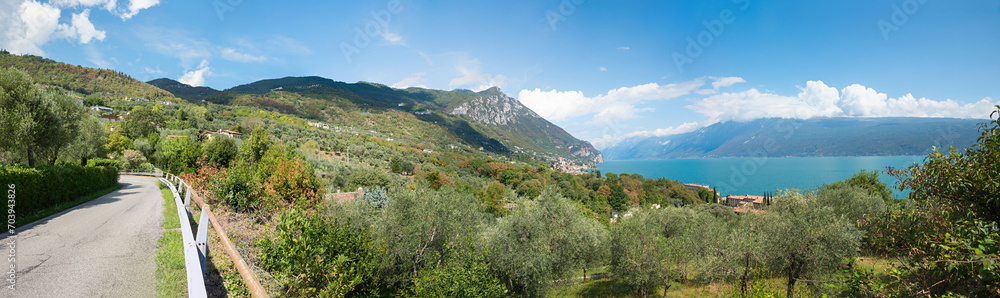stunning view from country road to Zuino, western shore of lake Gardasee landscape