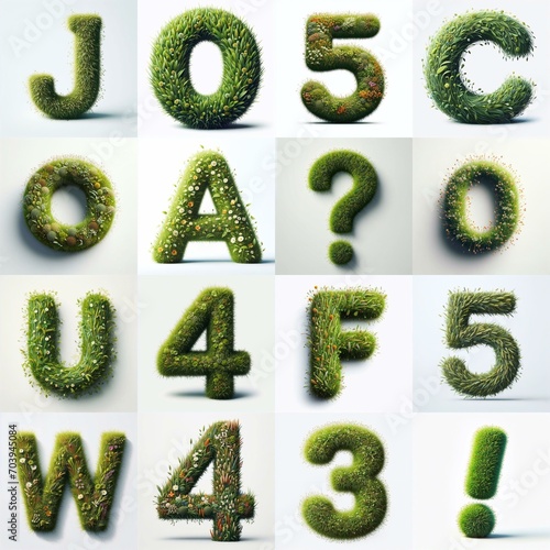 Grass style typography. AI generated illustration