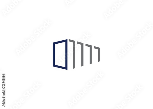 Shipping container vector logo design template 