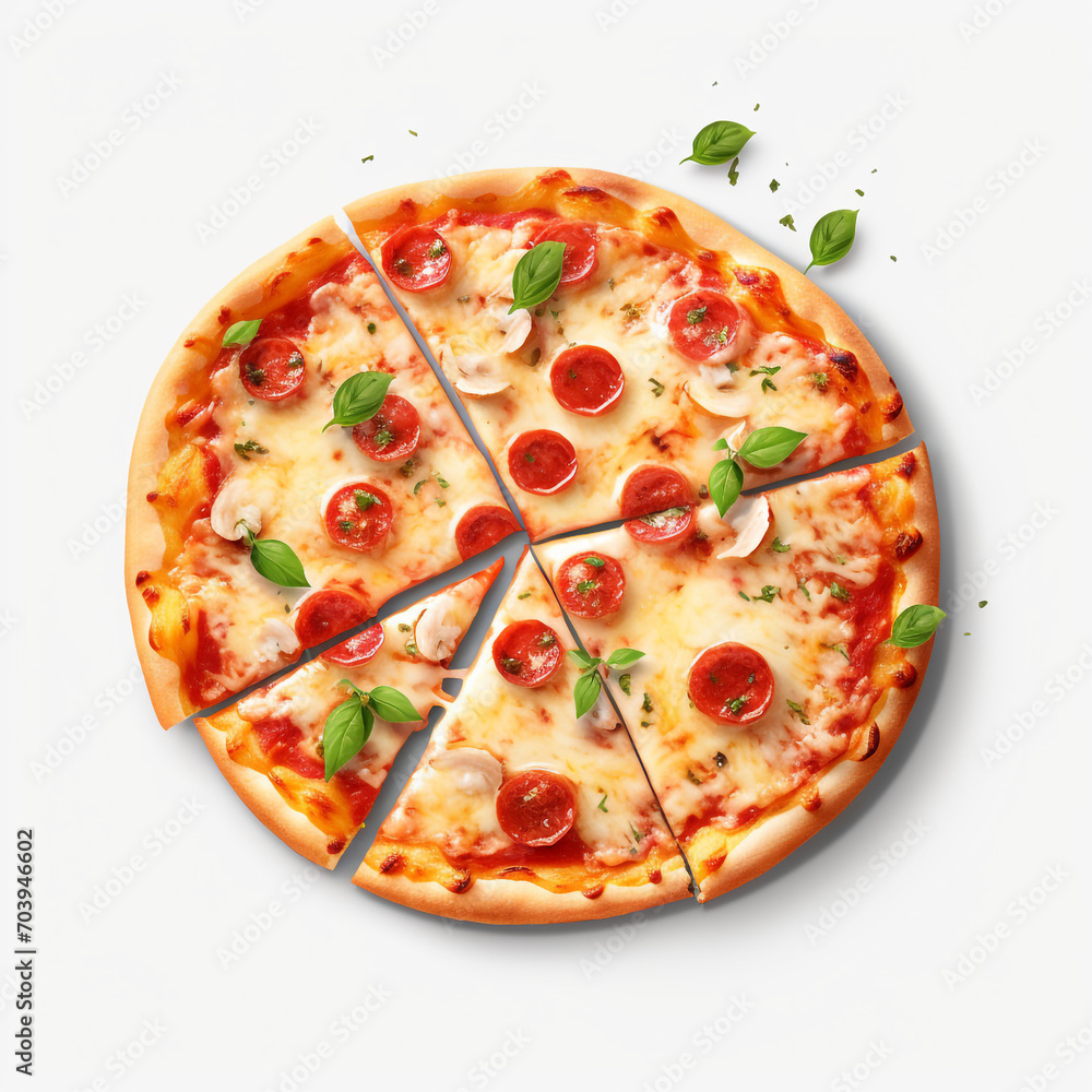a pizza with cheese and tomato sauce on transparent background created with Generative Ai a pizza with cheese and tomato sauce on transparent background created with Generative Ai