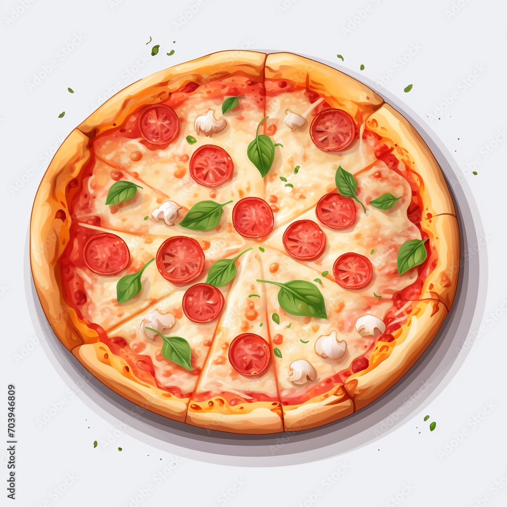 a pizza with cheese and tomato sauce on transparent background created with Generative Ai a pizza with cheese and tomato sauce on transparent background created with Generative Ai