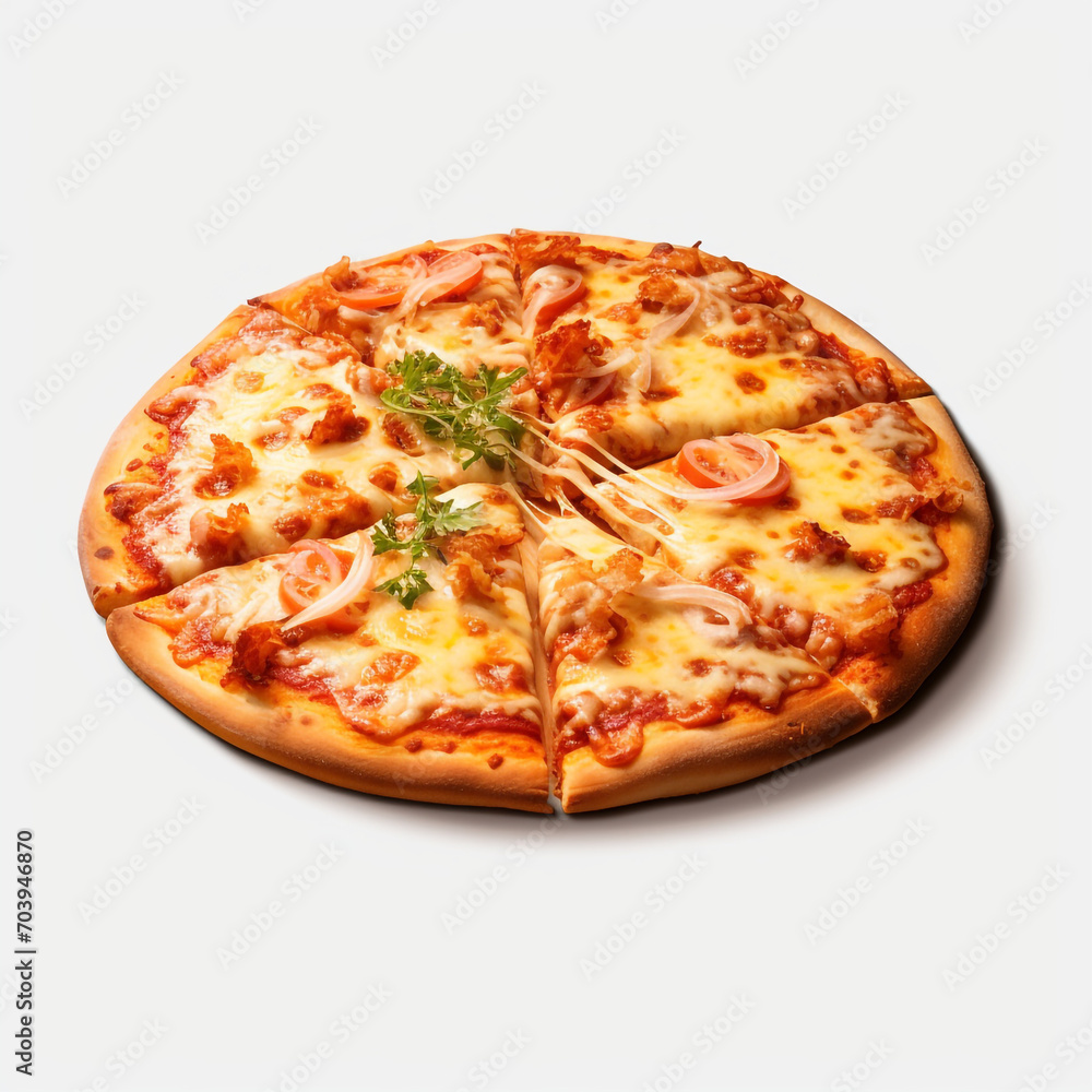 a pizza with cheese and tomato sauce on transparent background created with Generative Ai a pizza with cheese and tomato sauce on transparent background created with Generative Ai