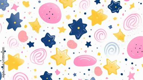 Captivating Seamless Pattern of Stars, Comets, and Constellations in Cosmic Harmony – Ideal for Astronomical and Creative Projects.