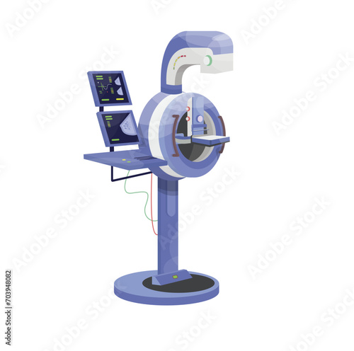 Mammograph device. Mammography equipment isolated. Technology for screening breast cancer and tumor. Monitorine machine. Healthcare vector.