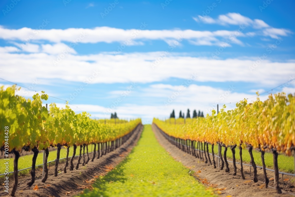 Obraz premium vineyard with rows of grapevines