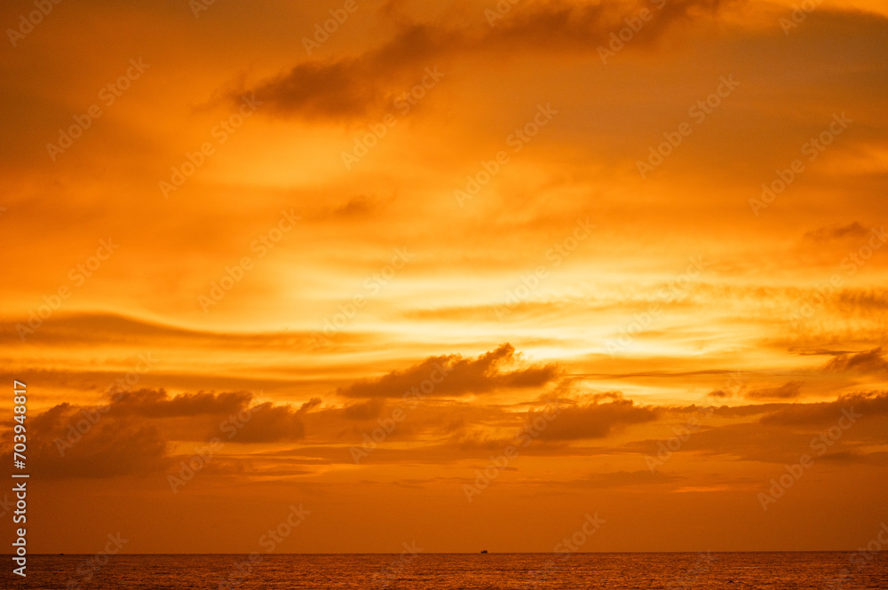 Naklejka premium Sunset in Negombo Beach, Sri Lanka