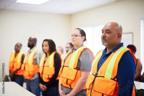 Wallpaper Mural group of employees in safety vests during training Torontodigital.ca