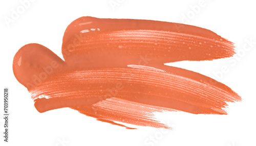 Shiny orange brush watercolor painting isolated on transparent background. watercolor png photo