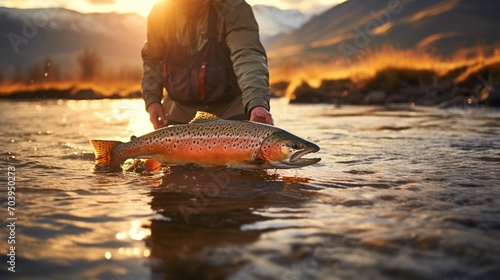 Fly Fishing in the Golden Hour photo