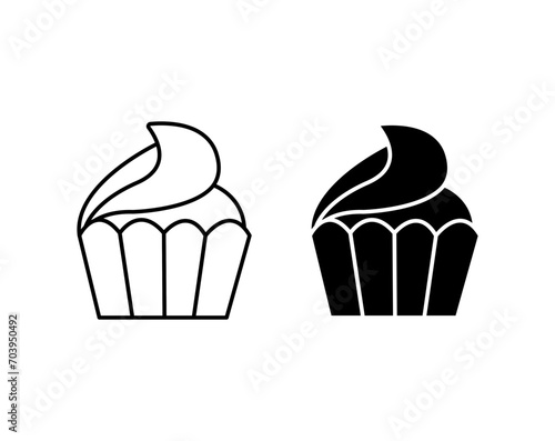 Cupcake icon set. vector illustration