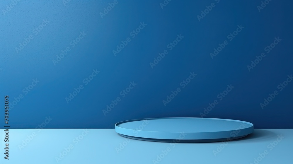 blue table top surface and wall blank interior for product presentation blue table top surface and wall blank interior for product presentation