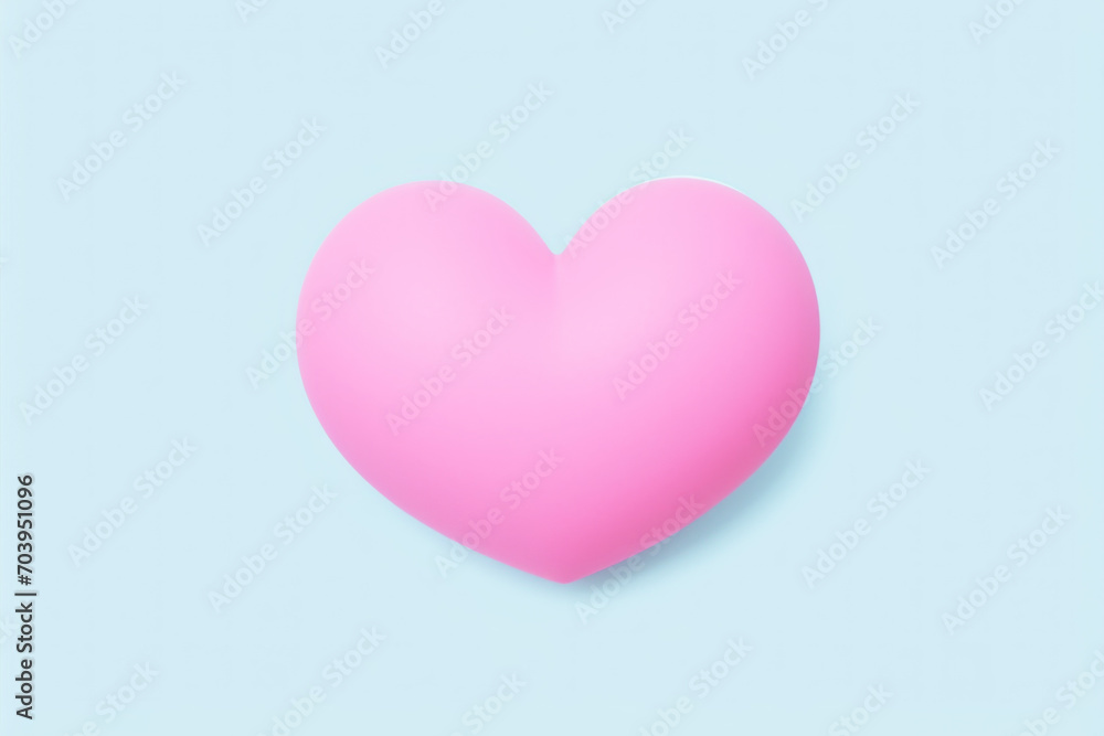 Pink heart on a blue background. The concept symbolizes love and affection.