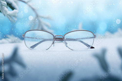 Chill-Proof Eyewear: Snowy Background Ad