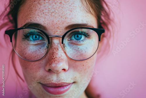 Pink Background: Modern Eyewear Fashion