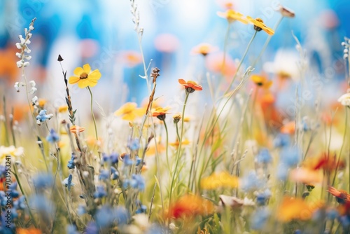 close-up of colorful wildflowers