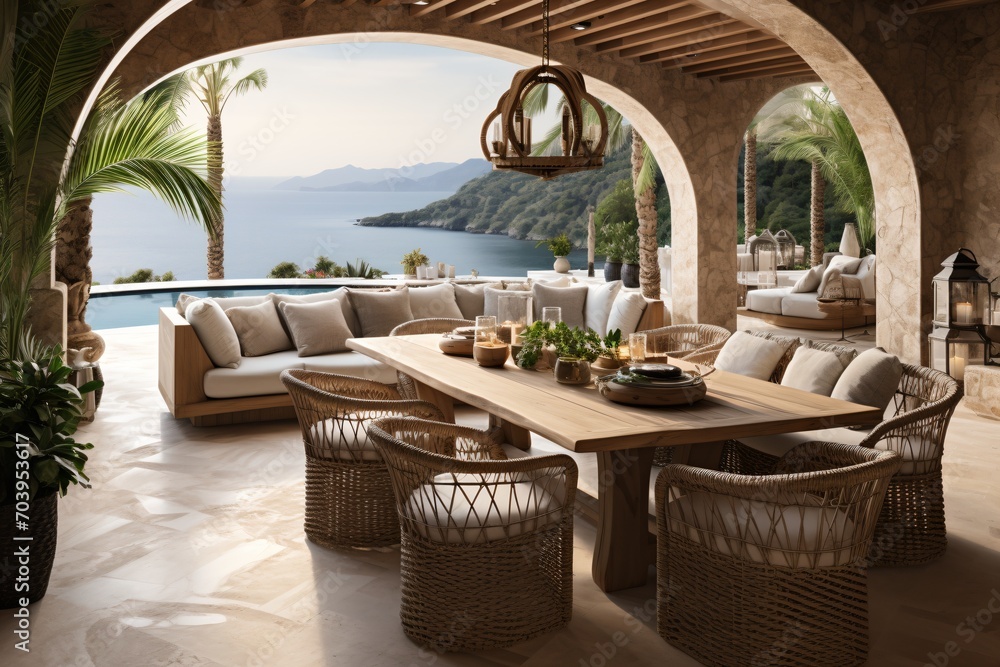 Fototapeta premium Luxury villa with stunning Mediterranean sea view