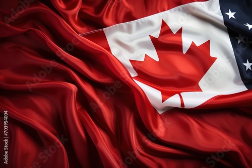 Canadian flag with American flag elements