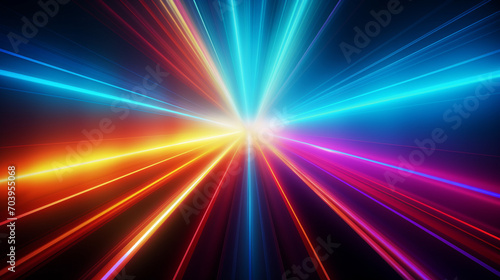 multicolor spectrum background. bright neon rays and colorful glowing lines