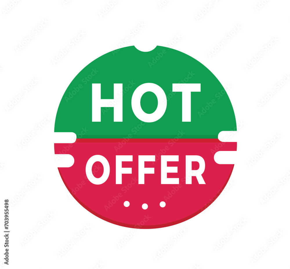 Hot offer banner, Sticker design modern style. Vector template on white background. Hot offer banner, Sticker design modern style. Vector template on white background.