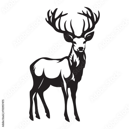 Deer in silhouette. Vector illustration.
