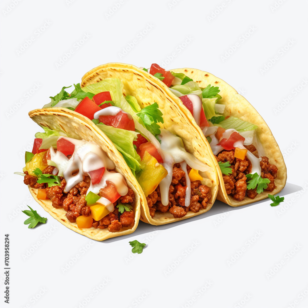a taco that has a vegetables and meat on transparent background created with Generative Ai a taco that has a vegetables and meat on transparent background created with Generative Ai