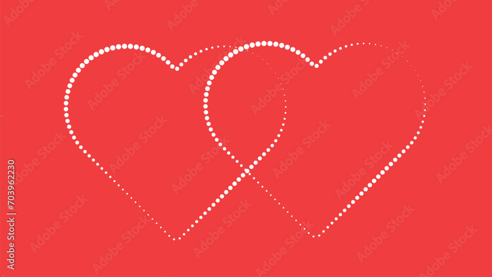 Abstarct simple minimalist love symbol red color background.