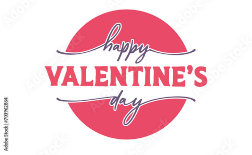 Happy Valentine's Day banner. Calligraphic elegant and cute valentines logo.