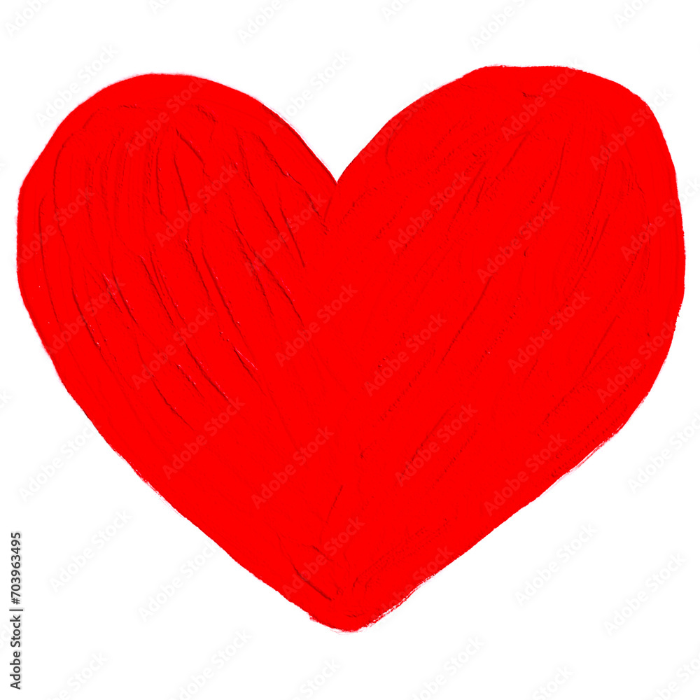 Hand drawn illustration of a red heart.