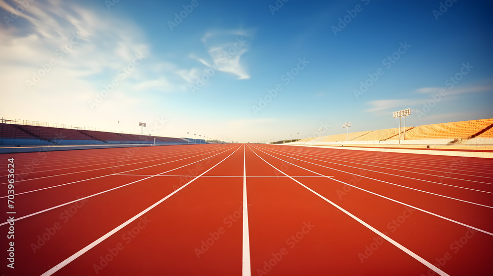 Running track with smooth surface ready for runners