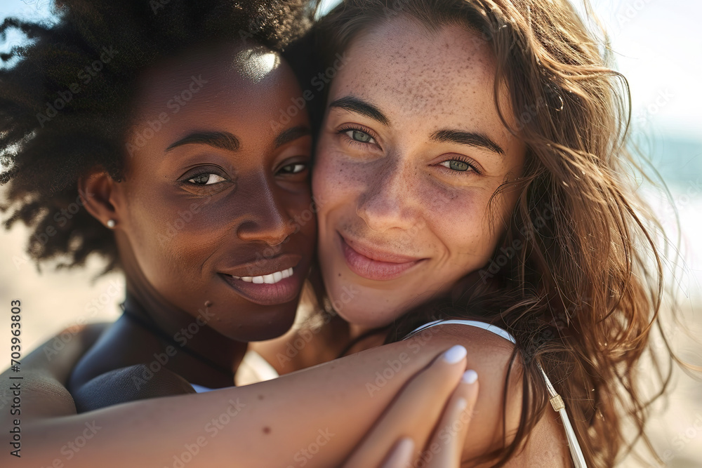 Endearing Moments: Smiling Women in a Heartfelt Gaze Endearing Moments: Smiling Women in a Heartfelt Gaze
