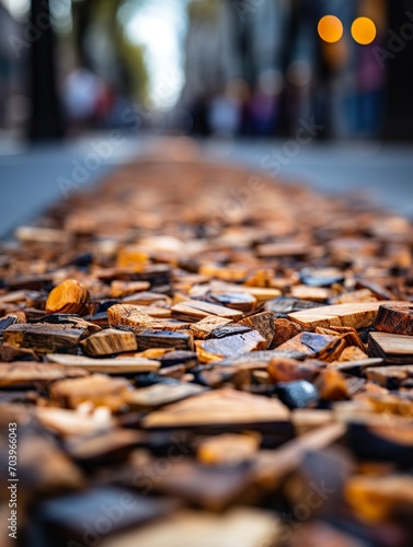 autumn leaves on the street