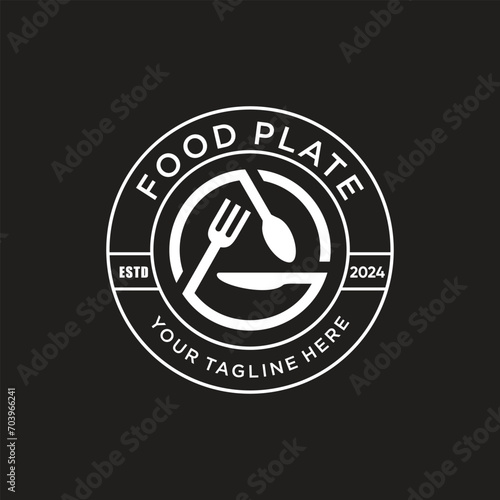 Vector food plate design element icon vector with creative concept for business person