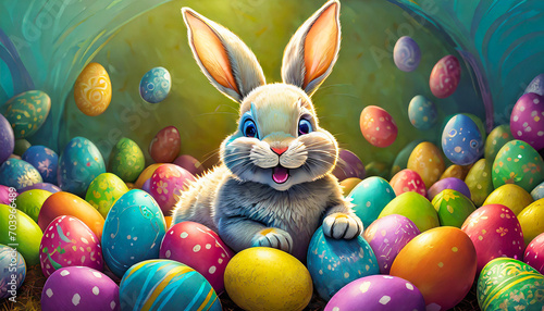 Wallpaper Mural easter bunny and easter eggs Torontodigital.ca