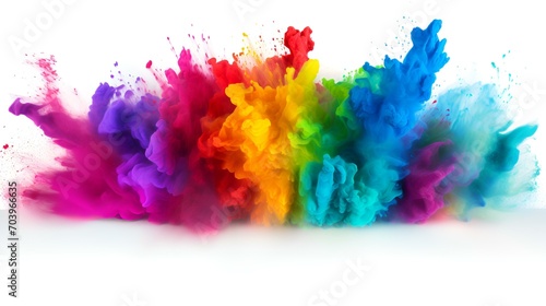Colorful Rainbow Holi Paint Color Powder Explosion - AI Generated© zahidcreat0r