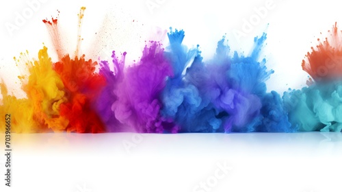 Colorful Rainbow Holi Paint Color Powder Explosion - AI Generated