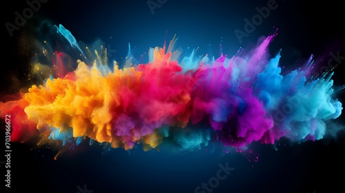 Colorful Rainbow Holi Paint Color Powder Explosion - AI Generated