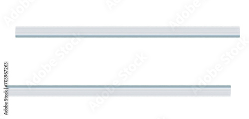 Galvanized steel ceiling beam on isolated transparent background