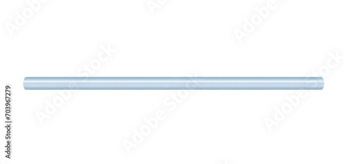 Horizontal large thick steel pipe on isolated transparent background