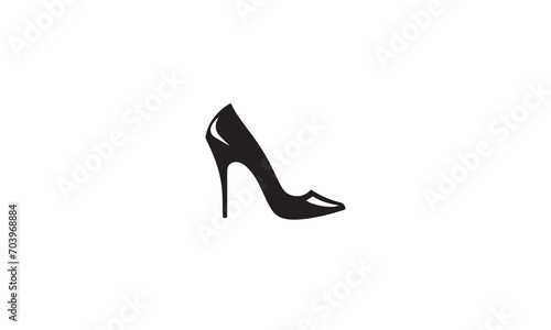 Women shoe high heels beauty logo design icon vector white background