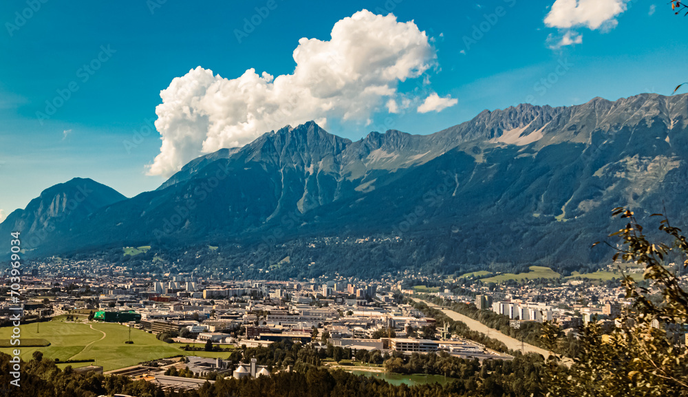 Alpine summer view near Aldrans, Innsbruck, Tyrol, Austria