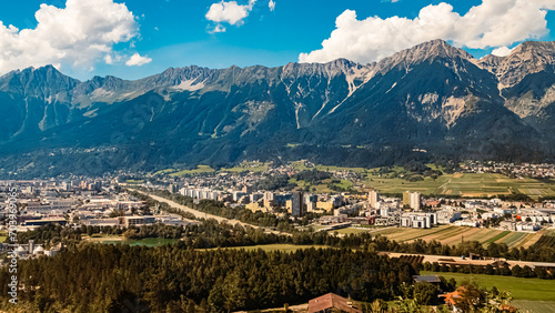 Alpine summer view near Aldrans  Innsbruck  Tyrol  Austria