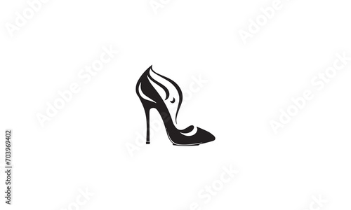 Women shoe high heels beauty logo design icon vector white background